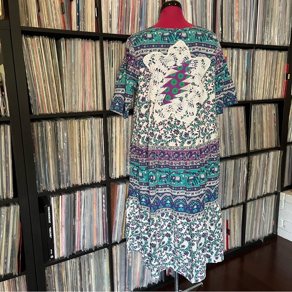 Vermont donuts stealie phish upcycled cotton L hippie 90s mandala SYF 🩵⭕️💜♻️ - Picture 2 of 10